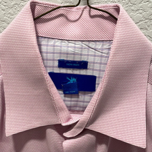EGARA Mens M pink button up dress shirt long sleeve textured 💼🖇📈 - Picture 2 of 5